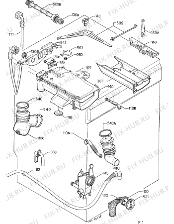 Взрыв-схема стиральной машины Electrolux EW600F - Схема узла Hydraulic System 272